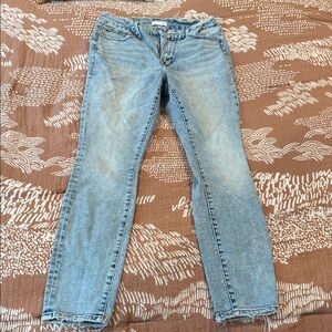 Good American Light Blue Frayed Jeans